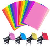 16 Sheets Window Film 8 Colors Headlight Correction Color Film Heat Resistant 29.5 x 21 cm for LED Lights Photo Studio Accessories