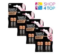 16 Simply Par Duracell AA Piles Alcalines LR6 MN1500 Stilo 1.5V 4Bl 2026 NEU