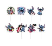 dekora - Toppers pour Cupcakes Lilo et Stitch en 8 Modèles - Décorations pour Cupcakes, Muffins, Gâteaux et Autres Douceurs - Décoration de Pâtisserie Adaptée au Contact Alimentaire - 16 Unités