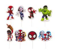 16 TOPPERS / PIQUES A GATEAU ANNIVERSAIRE CUPCAKE - SPIDEY et ses Amis Extraordinaires