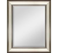 16"" X 20"" Ridged Mirror, External Dimensions: 21"" X 25"", Finish 20578, 21"" X 25"", Two-Tone Warm Pewter And Silver