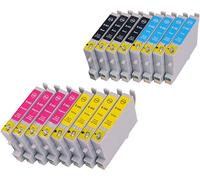 16 x Cartouche d'encre avec puce compatible Epson C13T04454010, T0445 pour imprimantes Stylus C64, Stylus C66, Stylus C66 Photo Edition, Stylus C84, Stylus C86, Stylus CX3650, Stylus CX6400, Stylu