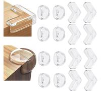 16 X Table Corner Protection Baby Table Corner Protectors For Babies-Clear Silica Table Corner Protection-Table Corner Protection With Improved Super Glue For Tables And Furniture Corners.[K18]
