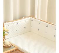(160×28cm, G08) Ensemble de pare-chocs de lit Airwrap respirant et de protection de lit pour tout-petit, tête de lit rembourrée et