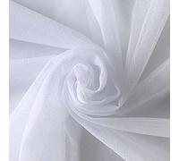 160 cm x 1 m - Ruban en tulle - Tissu décoratif pour mariage, anniversaire, Noël, fête, communion, fête, couture de voiles de mariée, robe de mariée, chemin de table, jupes tutu, nœud, blanc