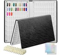160 Colori Nail Swatches Book,Nail Art Nails Colour Display Book Con 240 Nail Tips E 1-200 Numeri Adesivi,Nail Chart Display Book Professionale Per Gel Polish Nails Art Design (Nero)