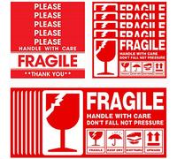160 étiquettes d'avertissement Fragile Autocollants Avec Inscription En Anglais Handle With Care Autocollants Fragiles Poignée Fragile Surdimensionné et Accrocheur Autocollant rouge