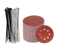 160 Pcs Accessoires: 60 Pcs 5 Pouces Disques De Ponçage Papier Assortis 60 80 120 180 240 320 Gruau & 100 Pcs 3mm X 150mm De Fil Automatique