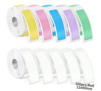 160 pièces/1 rouleau Étiquette thermique P12 P15 12 mm*40 mm Ruban compatible avec Phomemo D30 Q30 Marklife P11 P50 L12 Q2 Étiqueteuse Blanc,rose,Violet,jaune,vert,bleuPapetier