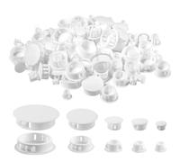160 Pièces Cache Trou Meuble, Cache-Bouchons Aveugles Trous De Perçage, Cache Trou Bouchon Plastique, Convient Aux Armoires De Meubles, 8 Tailles 6 Mm/8 Mm/10 Mm/12 Mm/16 Mm/20 Mm/22 Mm/25 Mm.(Blanc)