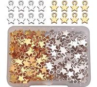 160 Pièces Pendentifs Étoiles en Métal, Mini Breloques en Forme d'Étoile, Mini Pendentif Charm, Pendentifs en Métal Breloques, Trou Pendentif à Breloques Plat, La Fabrication de Bijoux(Argent, Or)