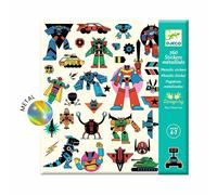 160 Stickers Métallisés Robots