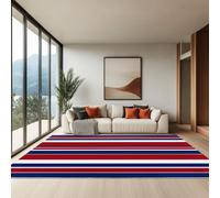 160 x 230 cm Couleur Tapis carré pour Salon, Tapis Doux et Antidérapant Imprimé Simple Géométrique Lignes Drapeau, pour Chambre d'adulte Cuisine Chambre d'enfant