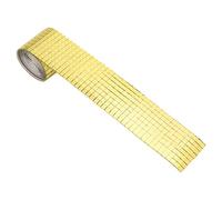 1600 pièces autocollant miroir mosaïque carré carrelage en verre autocollant Kit de décoration de la maison pour salle de bain chambre cuisine finition miroir fibre de verre 5x5mm (Or)