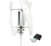 16000W Vertical Wind Turbine Generator, 3-Blade Aerodynamic Design, 12V/24V/48V Output with Controller, Auto Windward Adjustment, Ideal for Boats, RVs, and Off-Grid Homes (White, 48V)