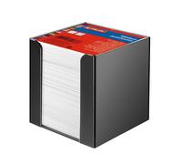 [1600360] herlitz Boîtier plastique Noir 9 x 9 cm avec cube 700 feuilles Blanc