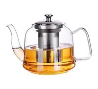 1600ML Théière en verre, Théière en Verre Transparente avec Bobine de Filtre en Acier Inoxydable Amovible, Theiere avec Infuseur pour Thé en Vrac, Tisane, Thé aux Fruits Teapot