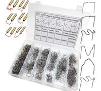 1600PCS Agrafes chaudes,6 Types 0.6mm&0.8mm Baguettes de Soudage Agrafes chaudes¿Pare-chocs de voiture Plastique Soudage Agrafeuses à chaud plat/coin extérieur/coin intérieur/Vague Agrafes