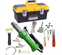 1600W Pistolet de Soudage À Air Chaud en Plastique À Lumière Led Ensemble Complet d’Outils Pistolet de Soudeur Portatif avec Revêtement de sol Papillon Réparation Kit De Soudage Étui De Transport