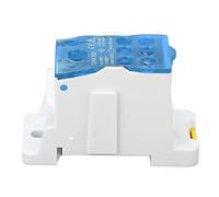 160A 690V Terminal Distribution Box | DIN Rail Electrical Junction Block for Electricity/Distribution Cabinets/High Voltage Systems | Flame Retardant PA66 Housing & Brass (Blue)