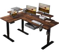 160cm Bureau électrique en L Bureau électrique réglable en hauteur Bureau en L d'angle Bureau debout Bureaux avec support d'écran et tiroir