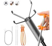 160cm Furet Deboucheur Canalisation Professionnel Flexible Deboucheur Evier Douche Lavabo Kit Debouchage Cheveux Pince a Griffes Anti obstruction Outil Tuyaux Espaces Etroits Lot de 6 Pieces