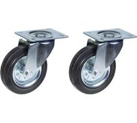 160mm 6" roulettes en caoutchouc, pivotantes, capacité de charge de 300kg, lot de 2