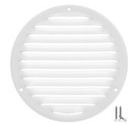 Ø 160mm Blanc Métal Grille de Ventilation - Grille D'aération avec Moustiquaire