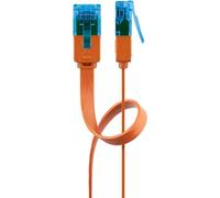 160x Goobay 96321 Câble patch plat CAT 6A, U/UTP, orange, 2 m - Conducteur cuivre (CU)