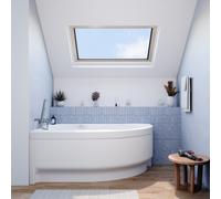 160x100 cm Laguna Fortuna Plus baignoire d'angle en acrylique, gauche + tablier 160 cm + pieds, blanc (FO1600LPLUS-SET1)