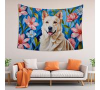 160x130 cm Tapisserie étanche avec motif d'animaux domestiques, Tapisserie créative pour salon, chambre, salle de bain, camping, décoration maison, Modèle 6