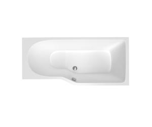 160x80 cm Beata Plus baignoire bain douche asymétrique en acrylique positionnement droite, sans pieds, blanc (BE1600PPLUS)
