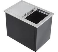 162 L Bac à glace encastrable inox 304 pour boissons, Isolation mousse PU, Avec évacuation et bouchon, 68 x 45 x 53 cm Noir