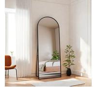 162x 53 cm Miroir sur Pied, Miroir de Sol, Suspendu Miroirs muraux, Miroir Intégral, Verre Trempé, Cadre en Noir