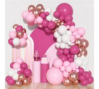 164 Pièces Arche Ballon Rose, Arche Ballon Rose Et Blanc, Ballons En Latex Pour Décorations De Fête D'Anniversaire De Fille, Baby Shower Et Mariage