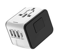 (1643) Adaptateur de voyage universel mondial, convertisseur de prise et de fiche tout-en-un