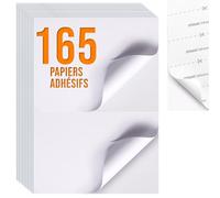 165 Feuilles 2 Étiquette par Feuille - Papier Adhésif A5 pour Imprimantes | 297 mm x 210 mm - Papier Autocollant Imprimante Blanc | Imprimantes à Jet d'Encre, Laser, Photocopieuses…