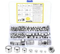 165 Pcs Écrous Borgnes en Acier Inox A2 V2A Forme Haute, Ecrou Borgne Inox, Ecrous Borgne Hexagonal, Écrous Borgne M3 M4 M5 M6 M8 M10 M12 Hexagonaux pour Boulons Vis Tiges Filetées