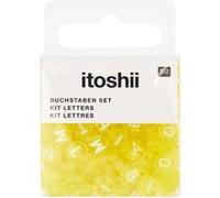 165 perles 5 x 7 mm - lettres rondes - jaune