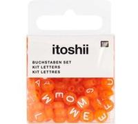 165 perles 5 x 7 mm - lettres rondes - orange Orange G