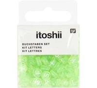 165 perles 5 x 7 mm - lettres rondes - vert clair