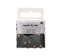 165 perles centre coeur 5 x 7 mm - noir et or