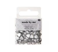 165 perles coeur 5 x 7 mm - argent