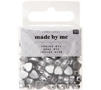 165 perles coeur 5 x 7 mm - argent Argenté G