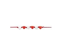 165 perles coeur 5 x 7 mm - blanc et rouge