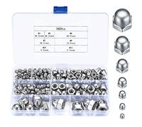 165 Pièces Écrous Borgnes en Acier Inoxydable, Écrous Blocages Hexagonaux à Tête Kit, M3/M4/M5/M6/M8/M10/M12 Assortiment d'écrous Tête Hexagonaux