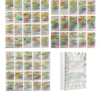 165 Pieces Gold Noir et Argent Cards for Poke, Vstar Vmax with Game Box, Assorted V Cards, Gold Plated Including Various Rare Aluminum, français Version (55 Cartes Argent)