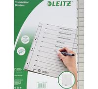 Leitz Intercalaires A4, Lot de 25, Extra-Large, Gris, 100% Recyclé, Onglets Prédécoupés, 16503085