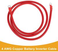 165cm 4 AWG Batterie Onduleur Cable 5/16" Batterie Cable étamé Cuivre Rouge OT Type 1 Pc