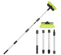 165cm Brosse Lavage Voiture Telescopique Kit Nettoyage Voiture Extérieur Poils Doux Balai de Lavage avec 4 Places Tenues à la Main Camping Car Accessoires pour Caravane Toiture Camion SUV,Déneigement